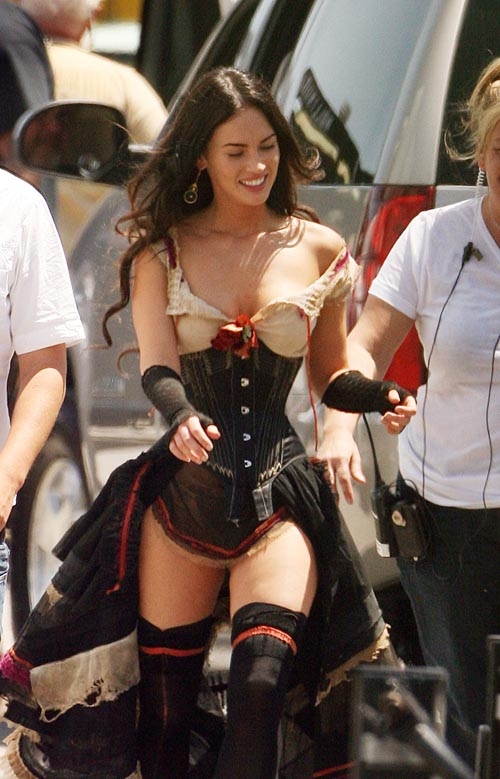 Megan Fox in a tight corset for the Jonah Hex movie
